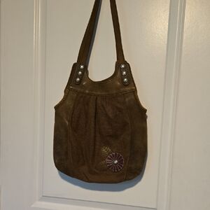 Mimo Brown Shoulder Bag with Floral Detail